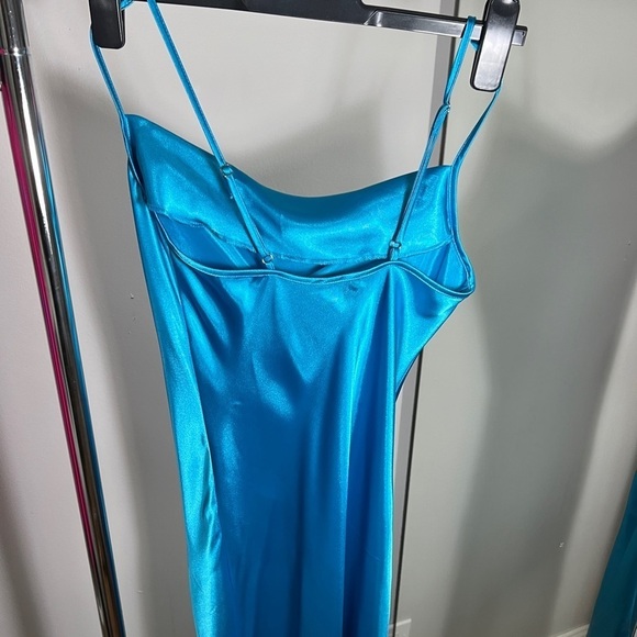 BEBE Satin Dress in Blue - Picture 5 of 7